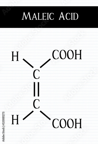 Chemical structure of Maleic Acid photo