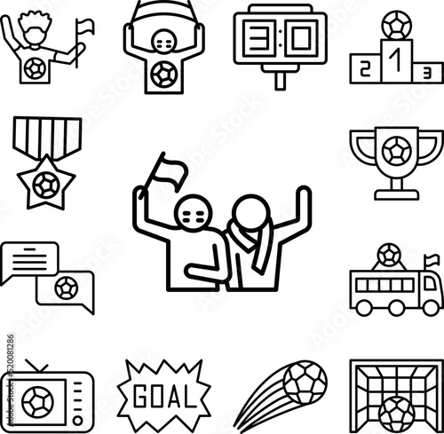 fans icon in a collection with other items
