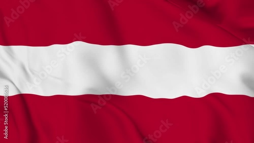 waving flag fabric. is the flag of the nation of Austria. It consists of three bands of colour in the following order: red, white, and red. photo