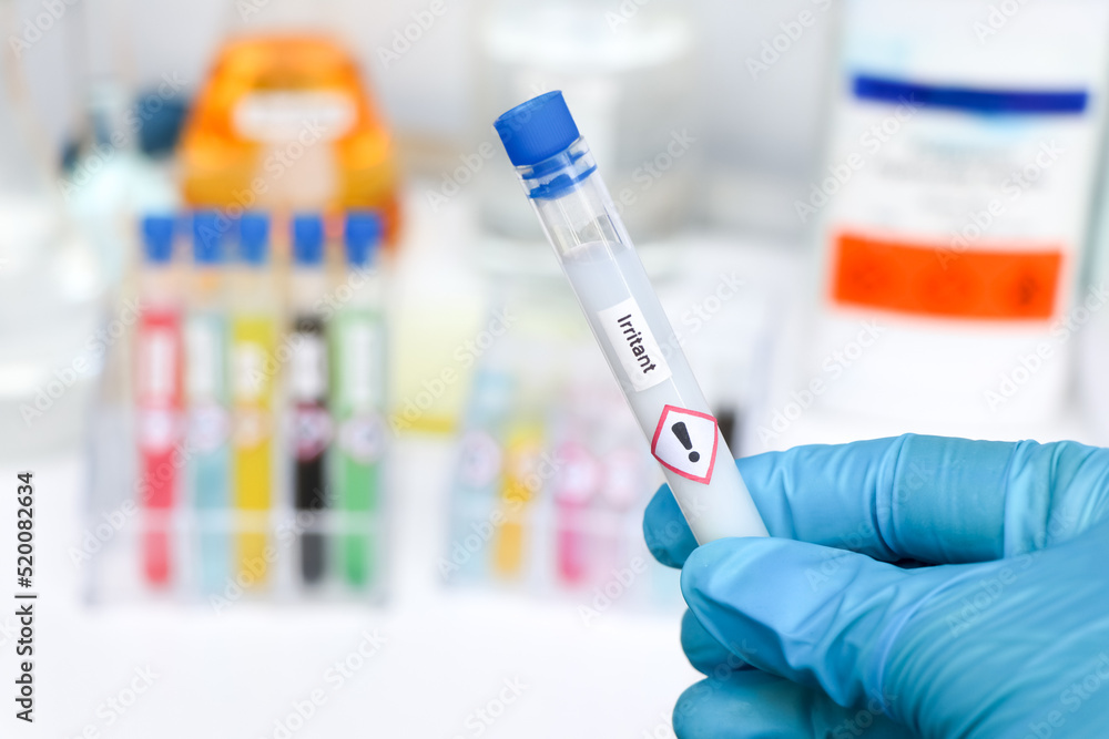 irritant chemical and symbol in test tube irritant chemical and symbol in test tube