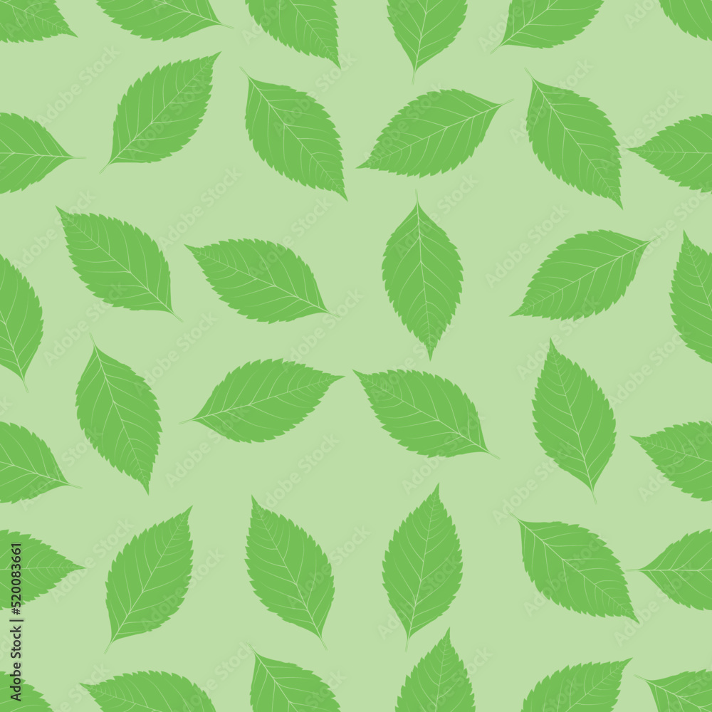 Seamless with green birch leaves Seamless with green birch leaves