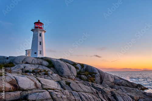 Peggy's Cove Lighthouse at Sunset
