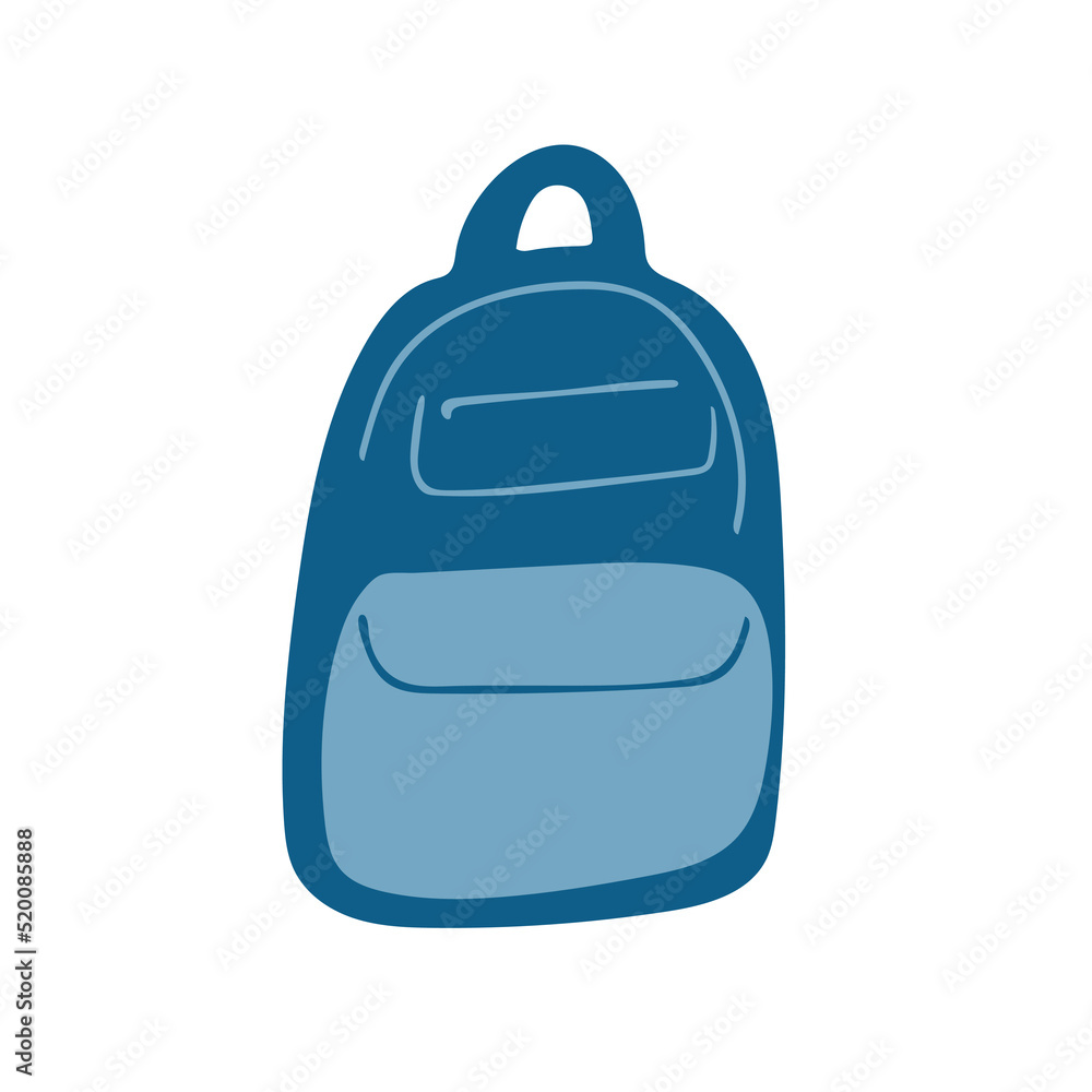 Fototapeta premium Blue backpack illustration isolated on white background