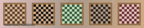 Set of chess boards. Game of chess. Strategy. Vector