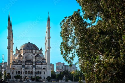 blue sky and mosque city