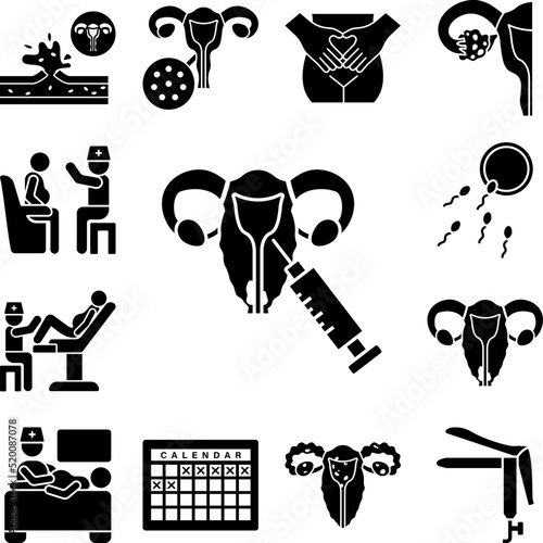 Injection, uterine icon in a collection with other items