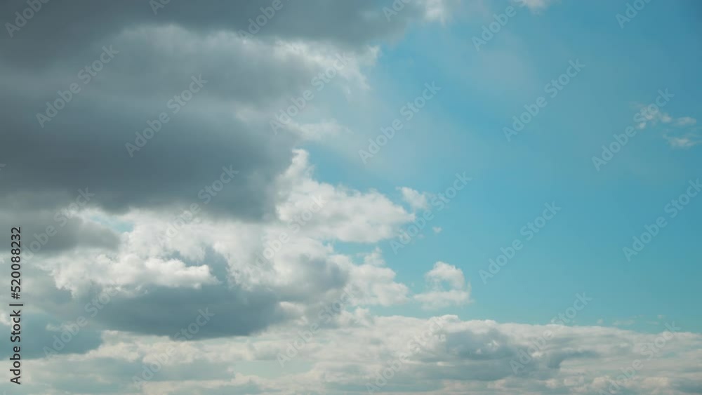 Cloudy Blue Sky With Fluffy Clouds. Natural Background 4K Time Lapse. Natural Sky Backdrop. Cloudy Blue Sky With Fluffy Clouds. Natural Background 4K Time Lapse. Natural Sky Backdrop.