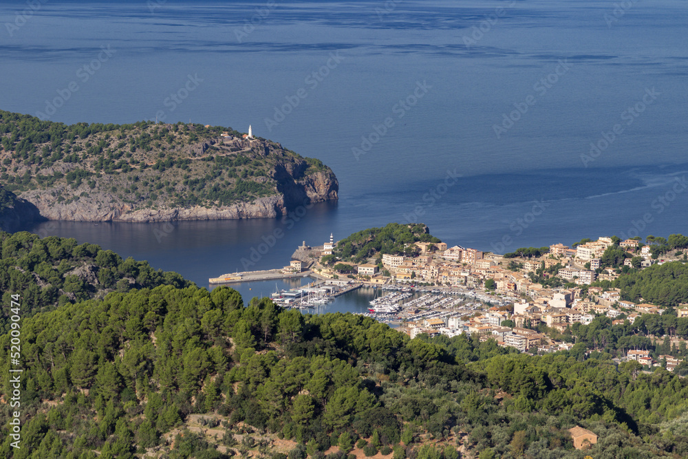 Aerial view of Port de Soller in Balearics Island (Spain)