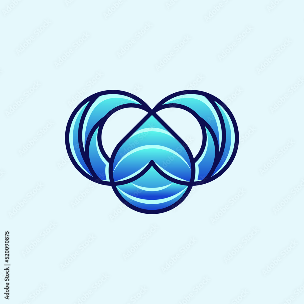 Wave and water drop combination logo concept Wave and water drop combination logo concept