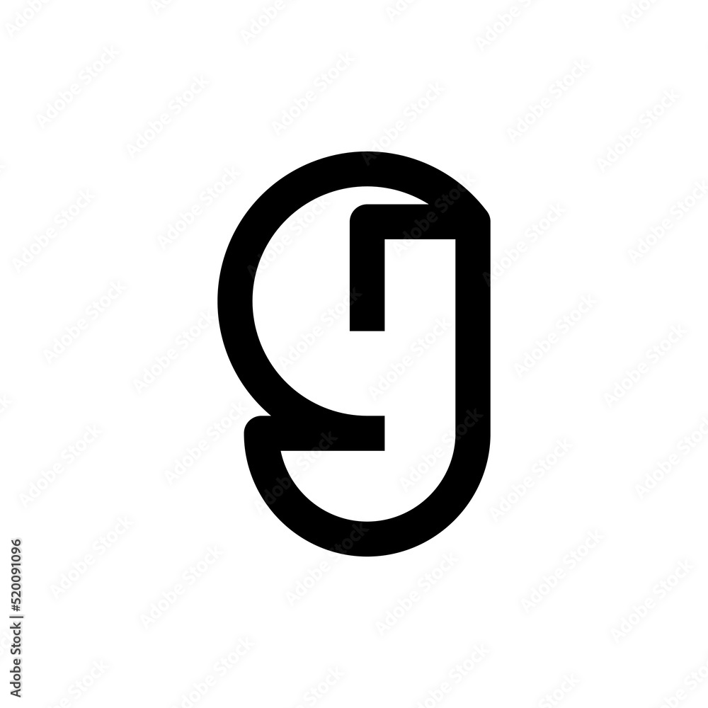 Letter G, J, jg, gj logo icon design template. creative minimal monochrome monogram symbol. Letter G, J, jg, gj logo icon design template. creative minimal monochrome monogram symbol.