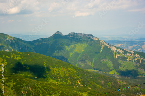 Fototapeta Naklejka Na Ścianę i Meble -  Beautiful view of the Tatra Mountains landscape. View of the mountains from the top. High mountain landscape.