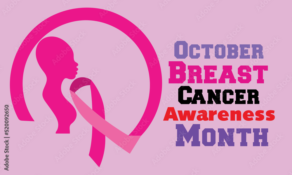October Is Breast Cancer Awareness Month Poster Pink Ribbon. Vector Illustration. October Is Breast Cancer Awareness Month Poster Pink Ribbon. Vector Illustration.