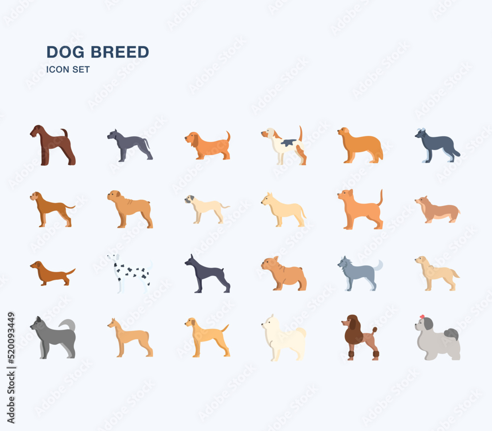 Dog Breeds icon set Stock Vector | Adobe Stock