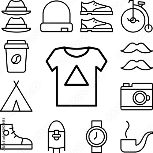 T shit icon in a collection with other items