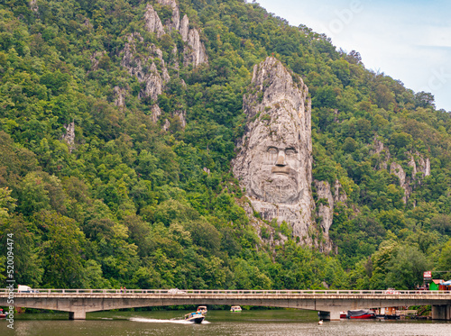 You  may see Dacian King Decebalus, carved on the Romania rock as you cruise through the ,Iron Gate on the Danube River. photo