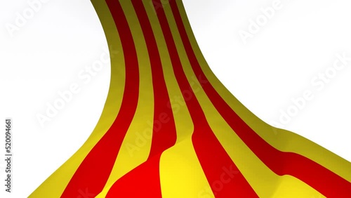 3D Endless waving flag of Catalonia Country concept seamless infinite loop background with alpha mask	