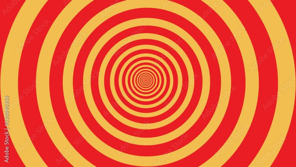 Moving tunnel of red and yellow rings - hypnotic abstract video background Moving tunnel of red and yellow rings - hypnotic abstract video background