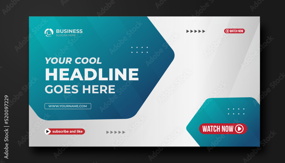 Creative business YouTube video thumbnail or social media web banner and corporate YouTube thumbnail design template	