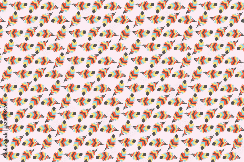 Colorful feather pattern design Colorful feather pattern design