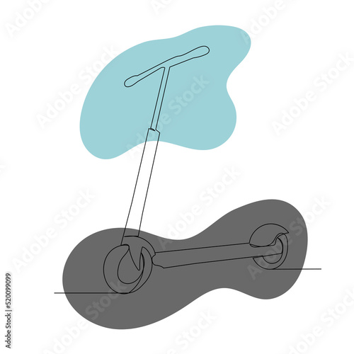 scooter drawing by one continuous line vector