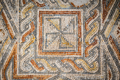 Ancient roman pavement mosaic from the portuguese archaeological place of Villa Cardillium located in the city of Torres Novas - Portugal