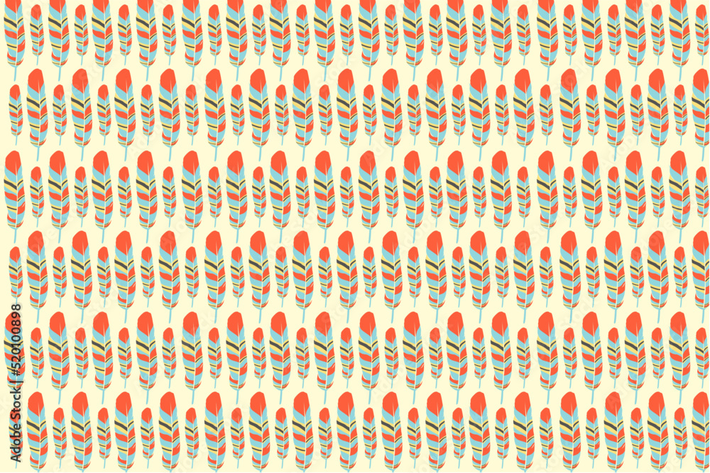 Fototapeta premium Pattern design with colorful feather theme