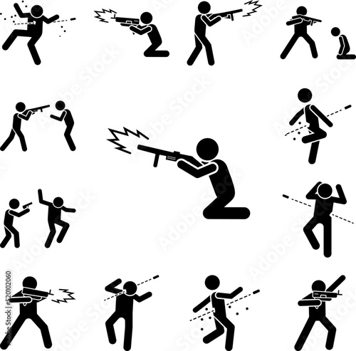 Sniper man gun icon in a collection with other items
