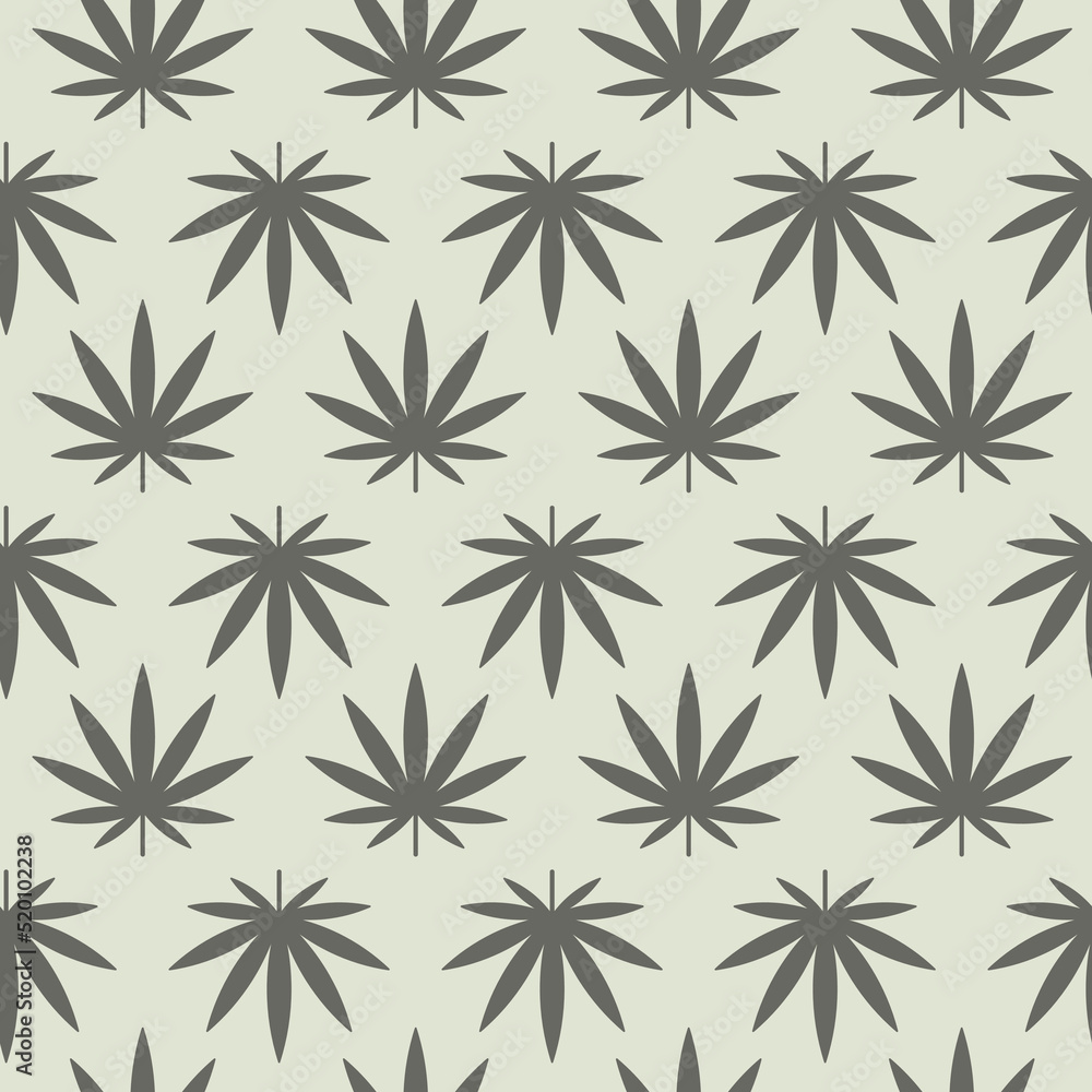 Cannabis print. Trendy pattern with leaves. Contour vector detail illustration. Cannabis print. Trendy pattern with leaves. Contour vector detail illustration.