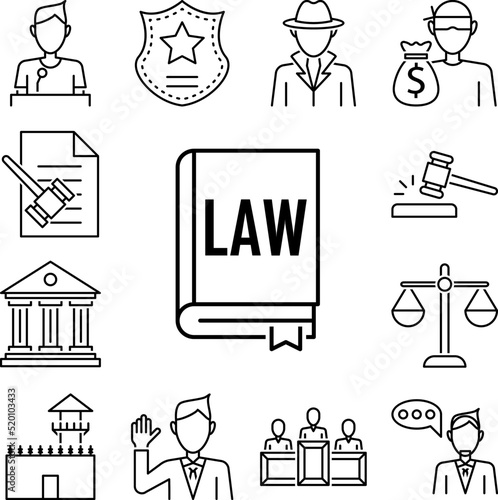 Law icon in a collection with other items