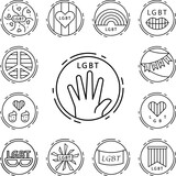 Hand, lgbt icon in a collection with other items