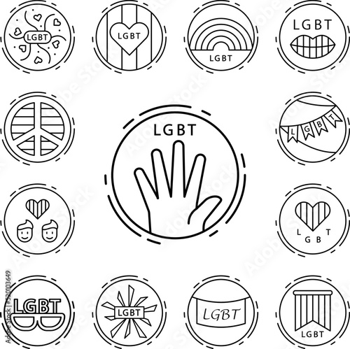Hand, lgbt icon in a collection with other items