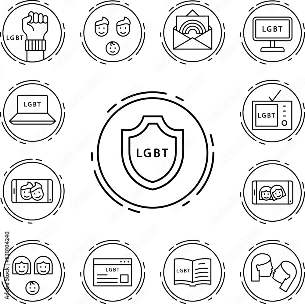 Shield, lgbt icon in a collection with other items Shield, lgbt icon in a collection with other items