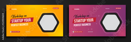 Business YouTube video thumbnail for workshop promotion Corporate thumbnail and web banner template	