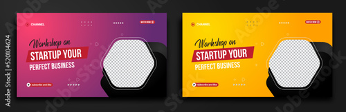 Modern YouTube video thumbnail for workshop promotion Corporate thumbnail and web banner template	