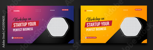 Modern YouTube video thumbnail for workshop promotion Corporate thumbnail and web banner template	