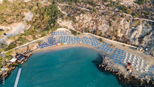 Aerial Konnos beach  Protaras  Cyprus