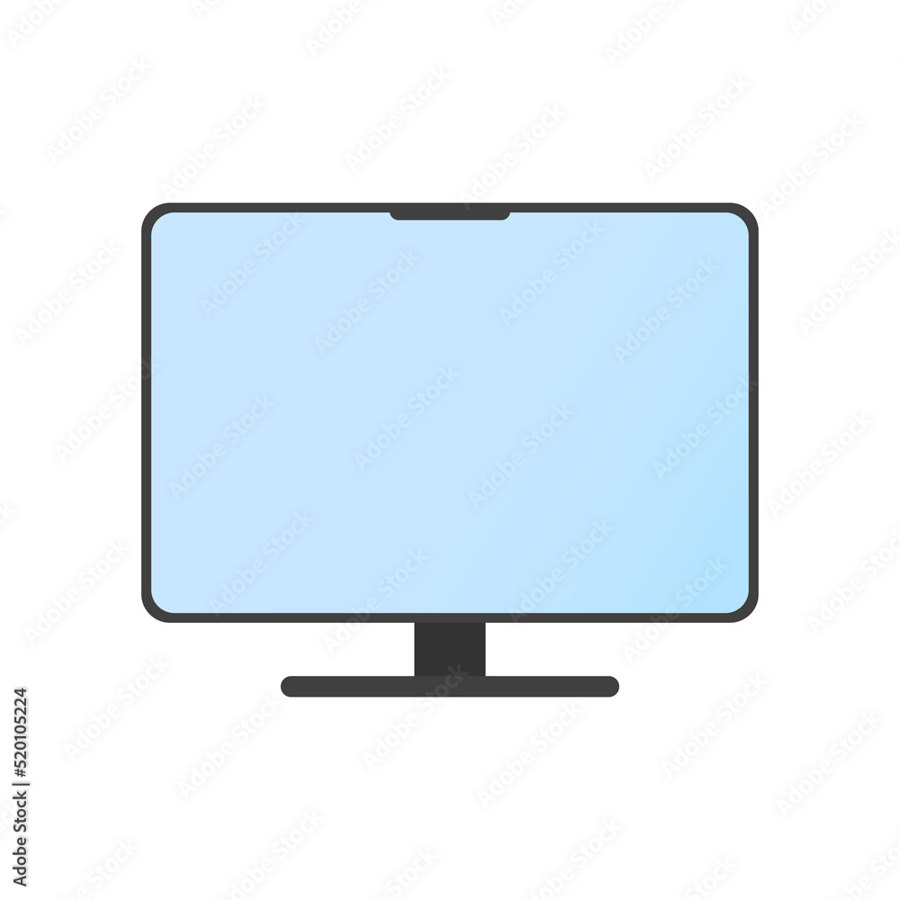 Computer on a white background. Vector illustration. Computer on a white background. Vector illustration.