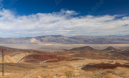 Death Valley national park in California, with sandstones hills and sand dunes.
