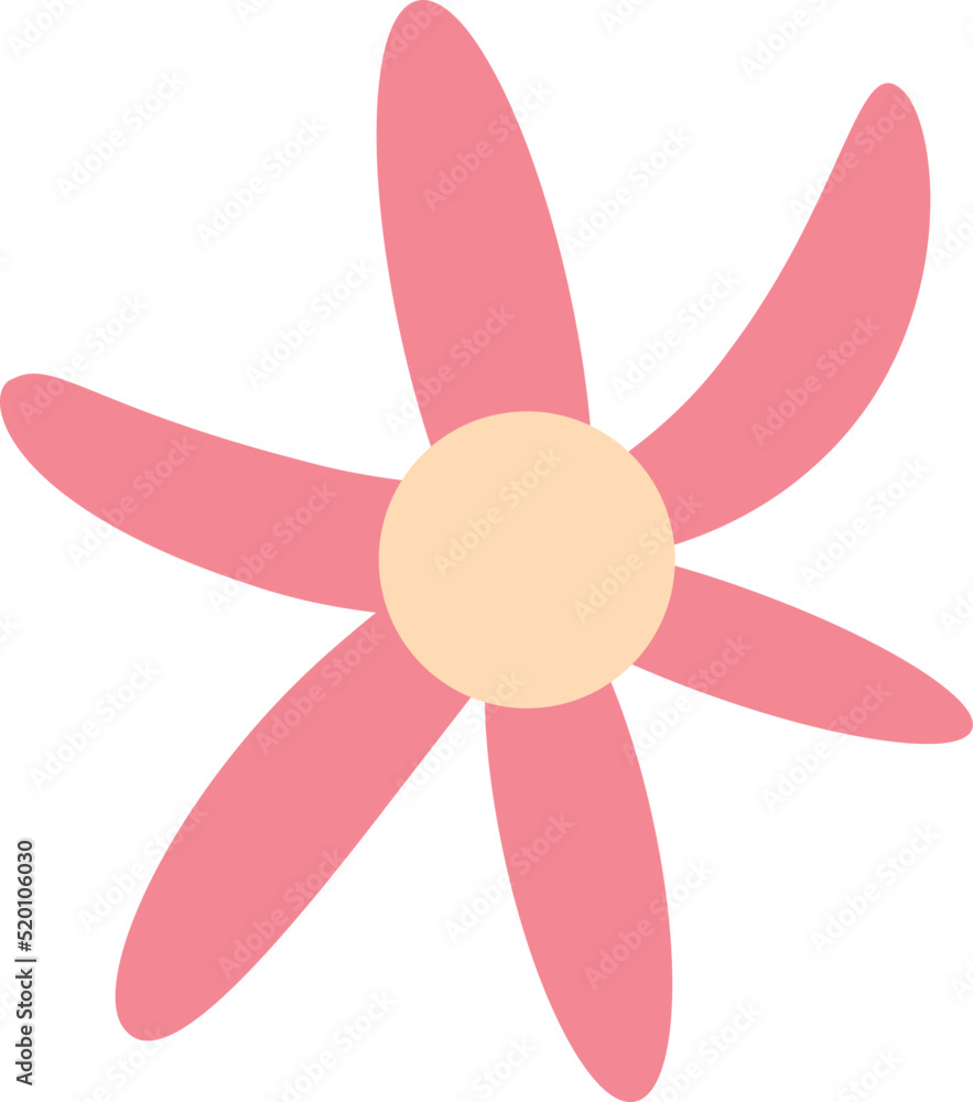 Vivid image of flower. Perfect for articles, books, apps, web sites, textile. Illustration of pink flower with light orange stigma