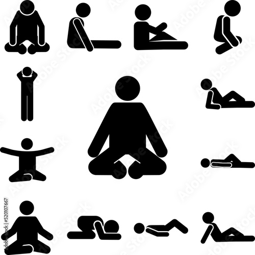 Man, knee, bend icon in a collection with other items