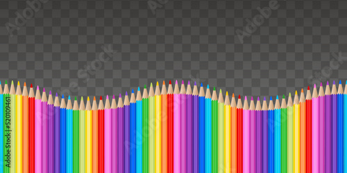 Seamless banner with colorful pencils. back to school border