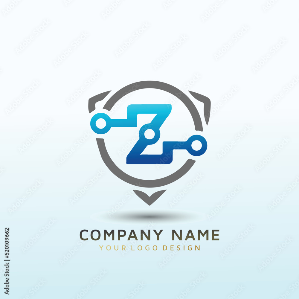 Cyber security vector logo design letter Z Cyber security vector logo design letter Z
