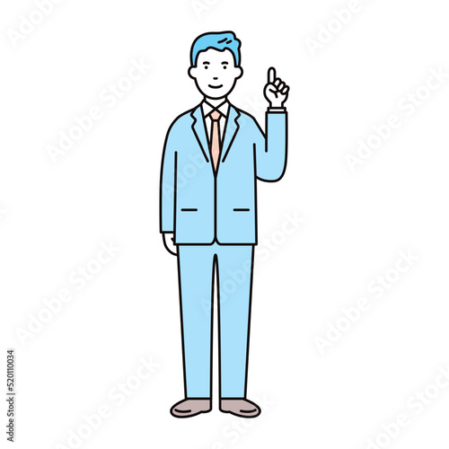 ビジネス_人物_男性_スーツ_全身_指差しポーズ_左手