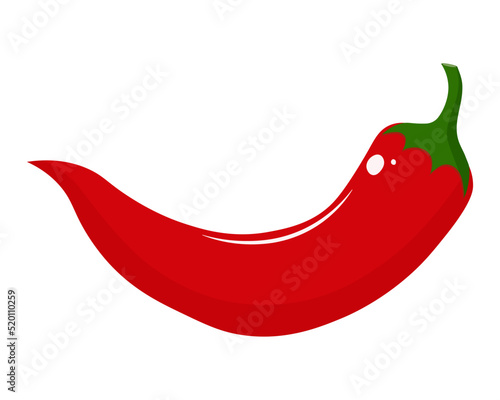 Fotografie, Obraz Red chilli pepper icon isolated on white background