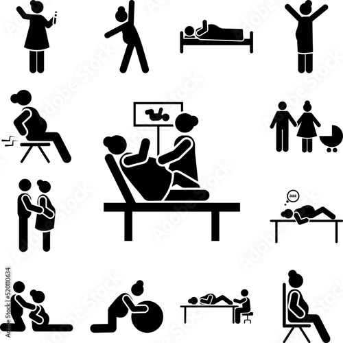 Medical, mother, pregnant, doctor icon in a collection with other items