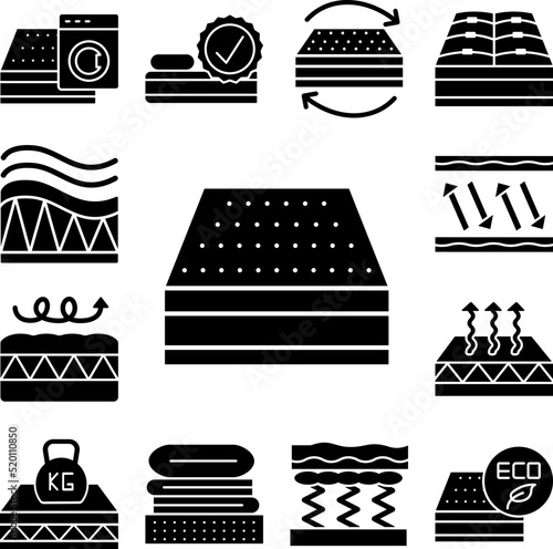 Mattress, layers icon in a collection with other items