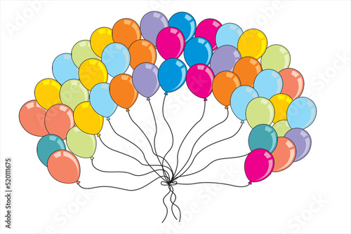 Happy birthday. Illustration of colorful birthday balloons. Vector illustration of Birthday background. Very suitable for birthday designs and other celebration events