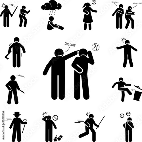 Annoying, bother, irritate, man icon in a collection with other items