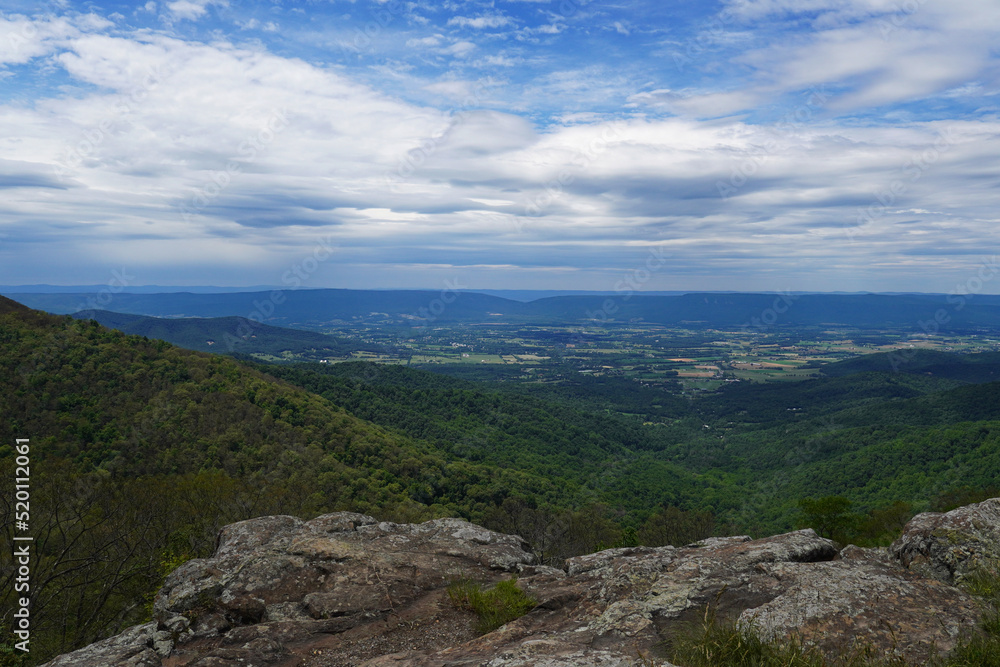 View from an overlook along the skyline drive