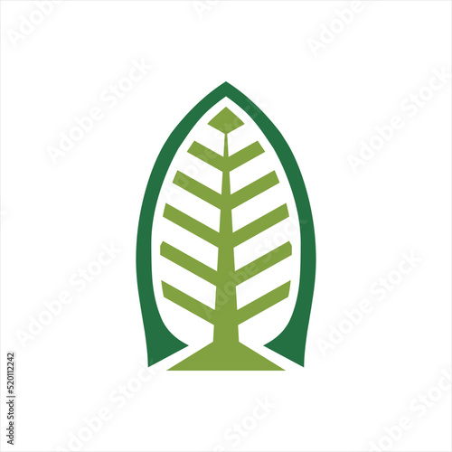 Abstract fir tree logo design vector. Simple modern